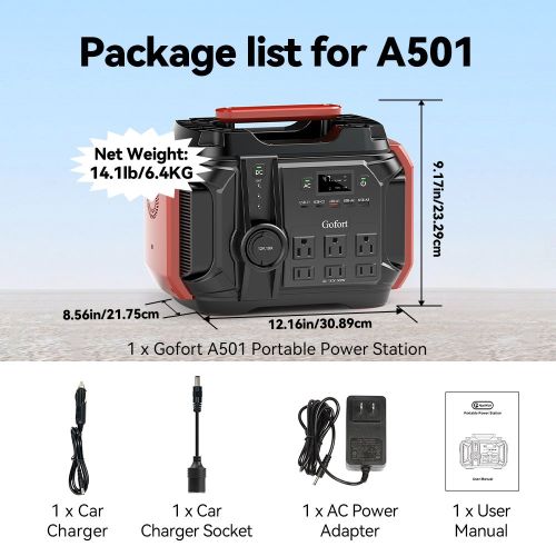 FF Flashfish AC 230V 500W(Peak 1000W) Portable Power Station EU Solar Generator 540Wh 120W DC Power Battery Camping Outdoor RV