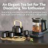 Luxury Tea Set. Electric Kettle with Infuser for Loose Leaf and Ceramic Serving Set. Excellent Gift Idea for Tea Lovers.